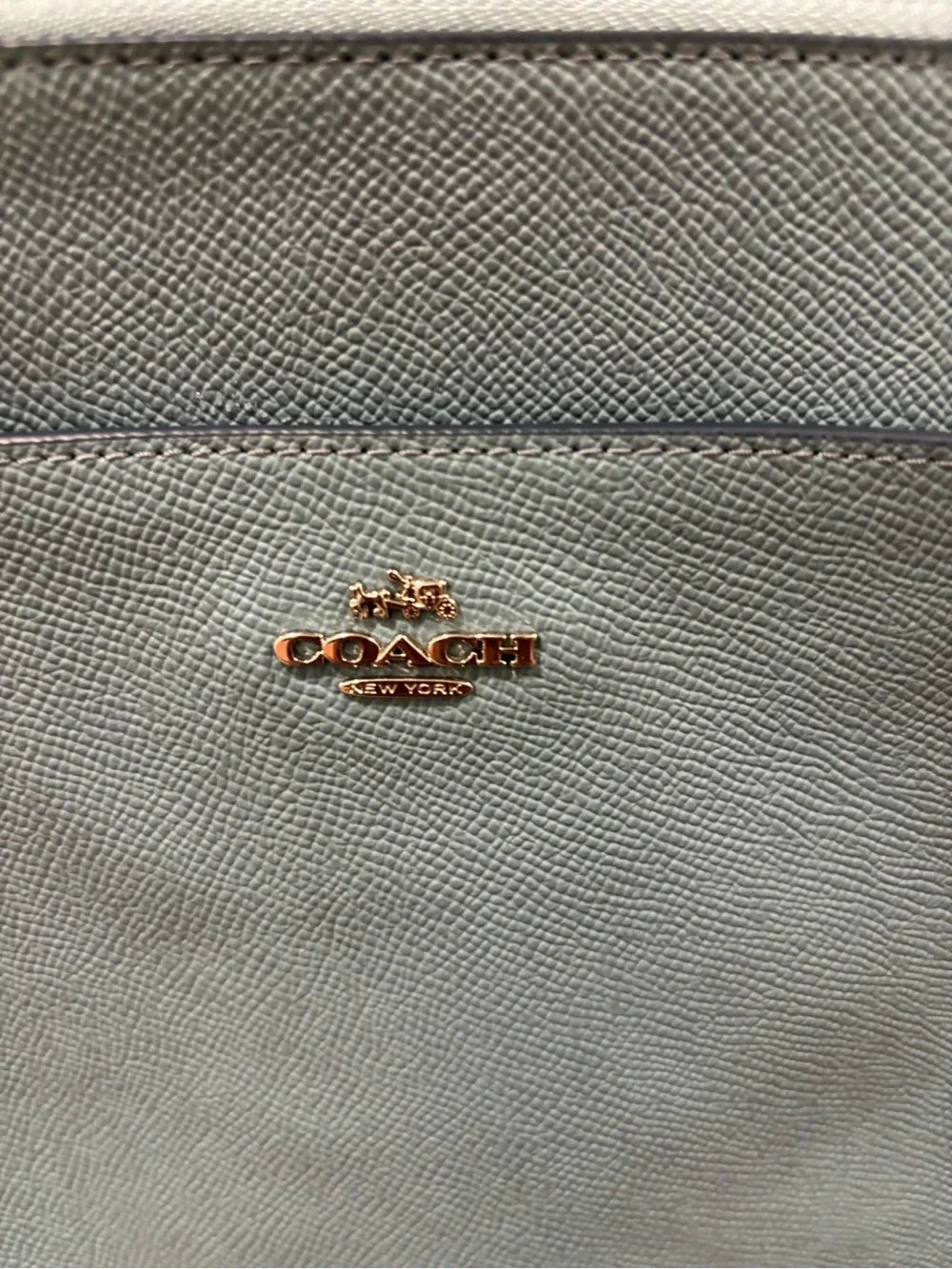 COACH Pebble Leather Crossbody in Sea Glass